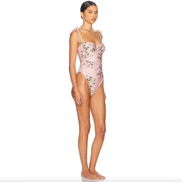 Agua By Agua Bendita Rabano Wisteria One-Piece Ruched Swimsuit - Picture 8 of 16